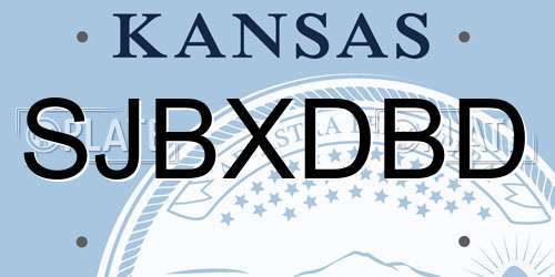 SJBXDBD Kansas License Plate