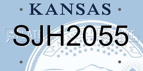 SJH2055 Kansas License Plate