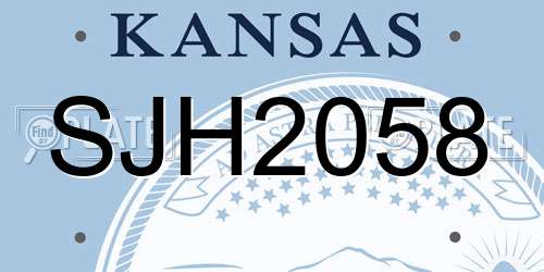 SJH2058 Kansas License Plate