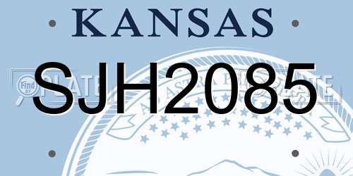 SJH2085 Kansas License Plate