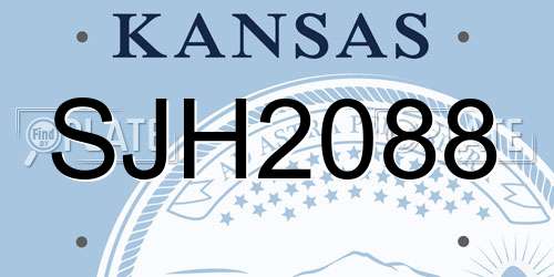 SJH2088 Kansas License Plate