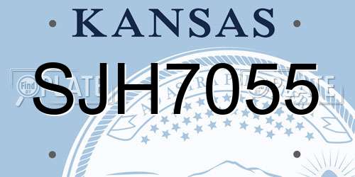 SJH7055 Kansas License Plate