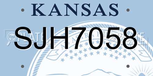 SJH7058 Kansas License Plate