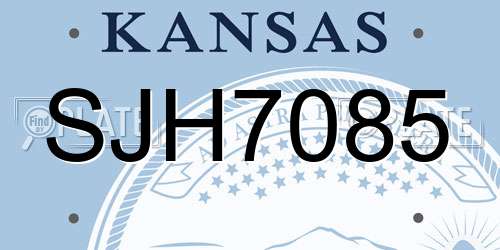 SJH7085 Kansas License Plate