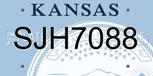SJH7088 Kansas License Plate