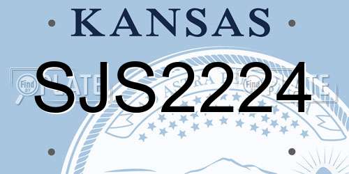 SJS2224 Kansas License Plate