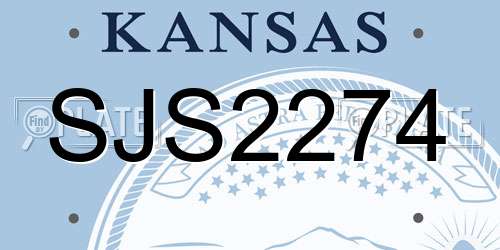 SJS2274 Kansas License Plate