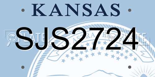 SJS2724 Kansas License Plate