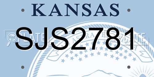 SJS2781 Kansas License Plate