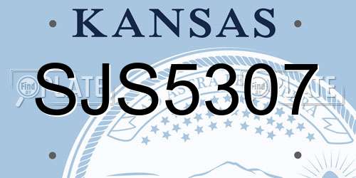 SJS5307 Kansas License Plate