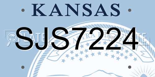 SJS7224 Kansas License Plate