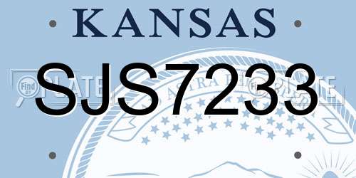 SJS7233 Kansas License Plate