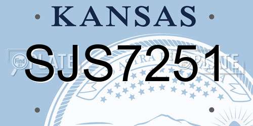 SJS7251 Kansas License Plate
