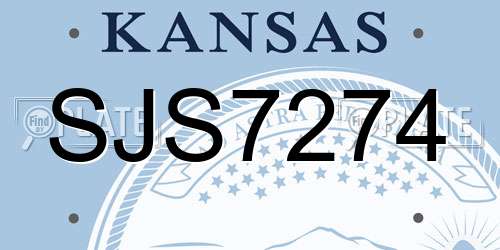 SJS7274 Kansas License Plate