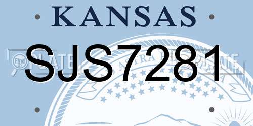 SJS7281 Kansas License Plate