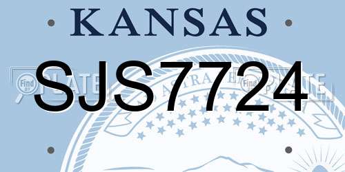 SJS7724 Kansas License Plate