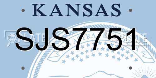SJS7751 Kansas License Plate
