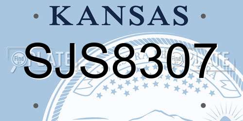 SJS8307 Kansas License Plate