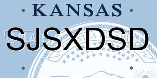 SJSXDSD Kansas License Plate