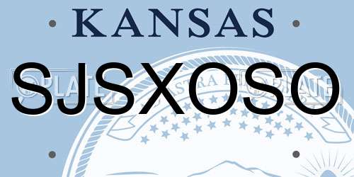 SJSXOSO Kansas License Plate