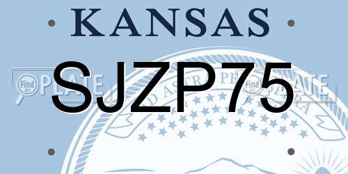SJZP75 Kansas License Plate