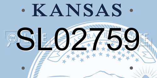 SL02759 Kansas License Plate