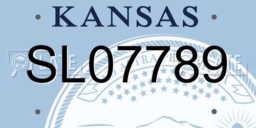 SL07789 Kansas License Plate