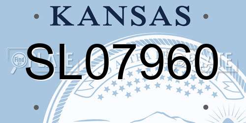 SL07960 Kansas License Plate