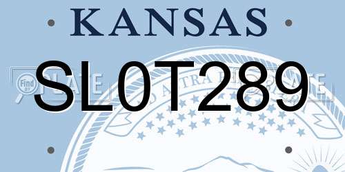 SL0T289 Kansas License Plate