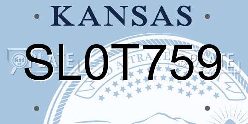 SL0T759 Kansas License Plate