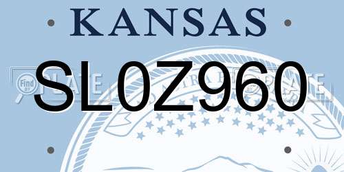 SL0Z960 Kansas License Plate