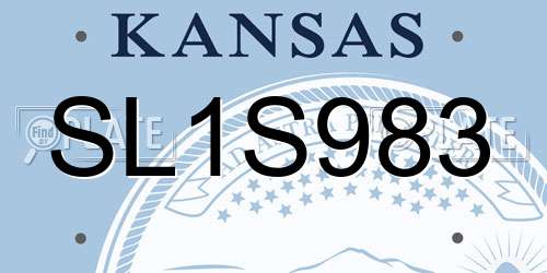 SL1S983 Kansas License Plate
