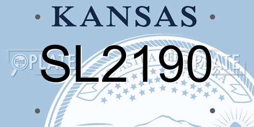 SL2190 Kansas License Plate