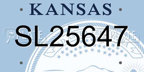 SL25647 Kansas License Plate