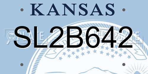 SL2B642 Kansas License Plate