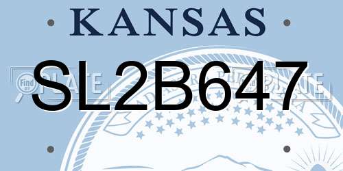 SL2B647 Kansas License Plate