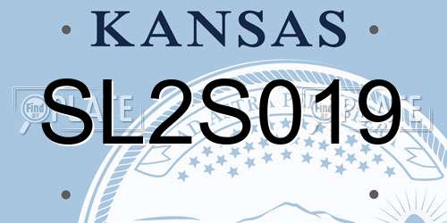 SL2S019 Kansas License Plate