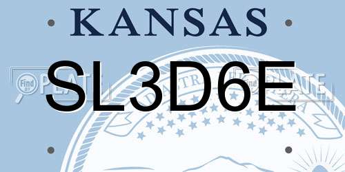 SL3D6E Kansas License Plate