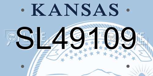 SL49109 Kansas License Plate