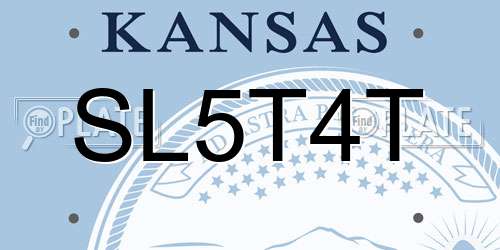 SL5T4T Kansas License Plate