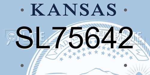 SL75642 Kansas License Plate