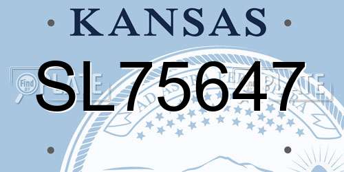 SL75647 Kansas License Plate