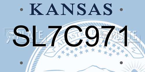 SL7C971 Kansas License Plate