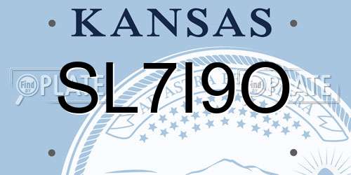 SL7I9O Kansas License Plate