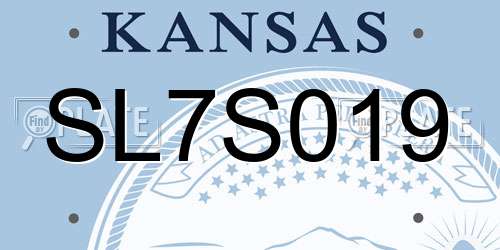 SL7S019 Kansas License Plate