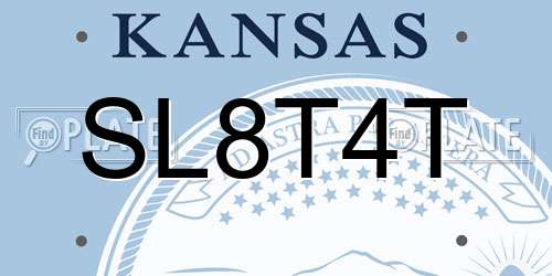 SL8T4T Kansas License Plate