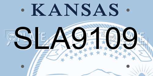 SLA9109 Kansas License Plate