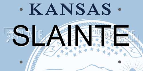 SLAINTE Kansas License Plate