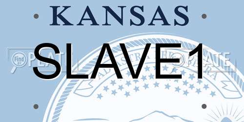 SLAVE1 Kansas License Plate