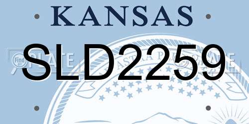 SLD2259 Kansas License Plate